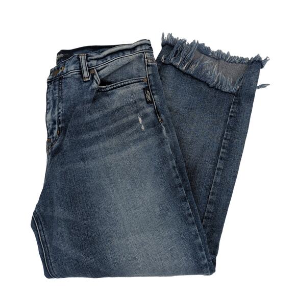 EUC Silver Jeans Womens W30/L27 Vintage Ankle Straight Distressed Raw Hem - Picture 2 of 13